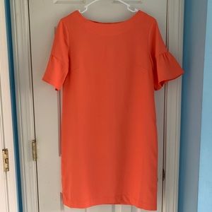 Orange Banana Republic Shift Dress w/ Puff Sleeves